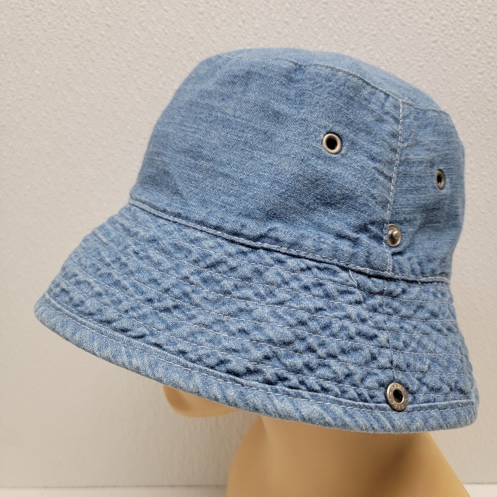 Vintage Gap Denim Bucket Hat - Side Snaps - Size Small / Medium 100% Cotton